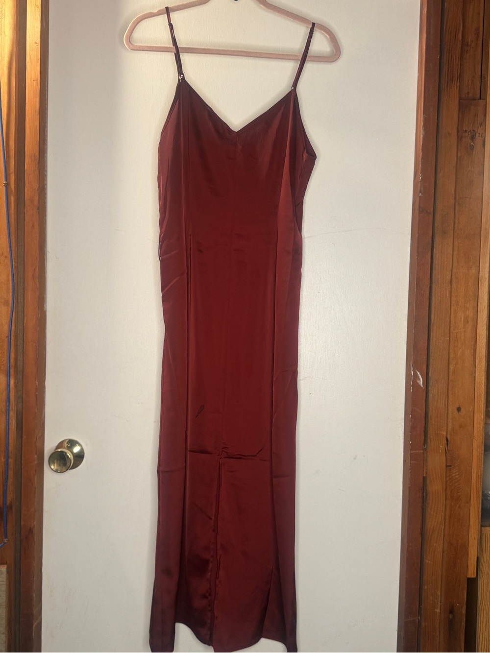 Rachel Zoe Satin Slip Maxi Dress in Deep Burgundy